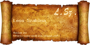 Less Szabina névjegykártya