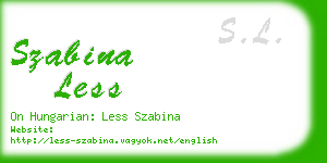 szabina less business card